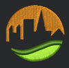 Eco City Skyline Logo Embroidery Design