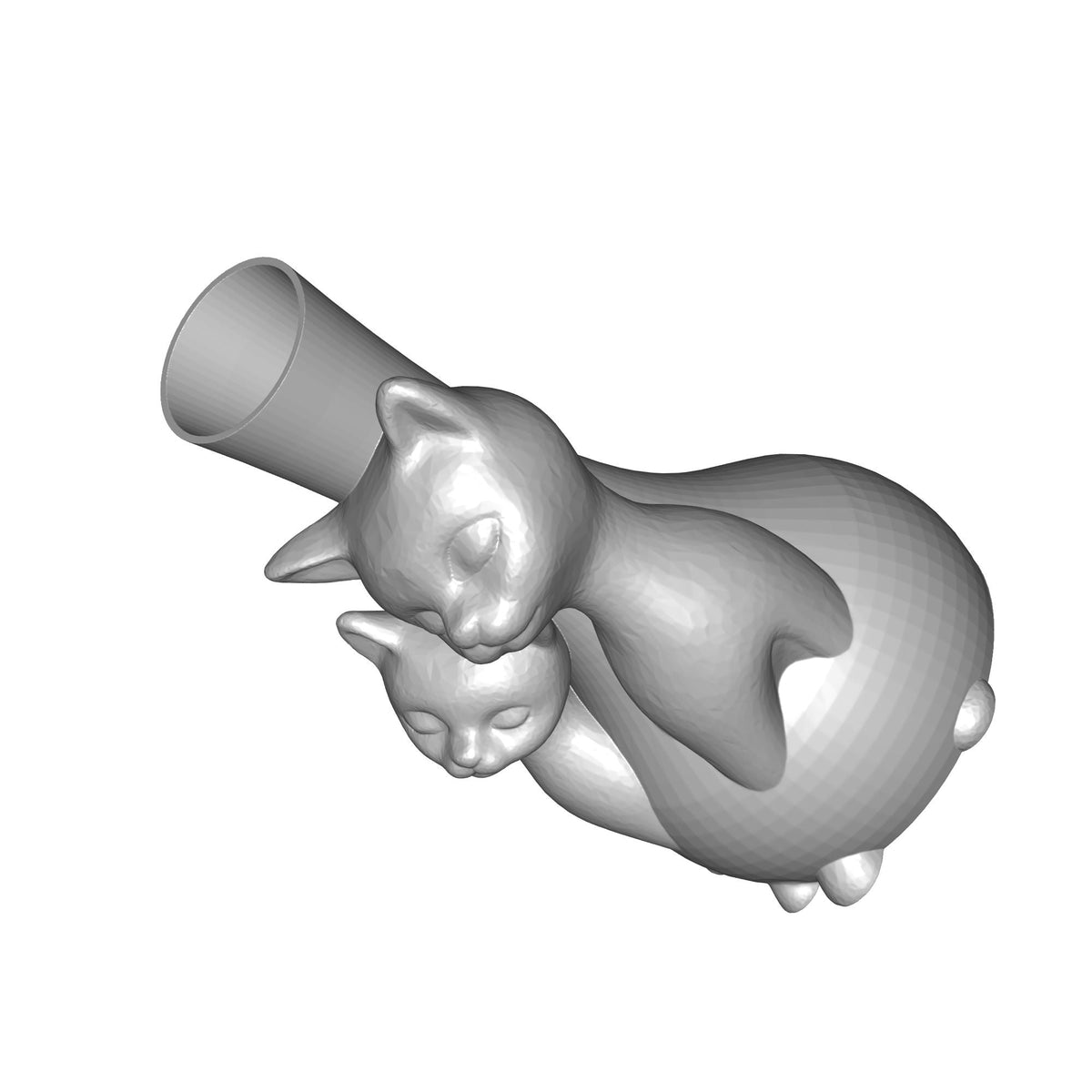 Cat Family Vase Print STL File