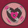 Heart Groove Vinyl Badge Embroidery Design