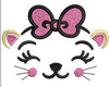 Cat Face Embroidery Design