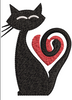 Black Cat Embroidery Design