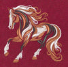 Stylized Horse Red Embroidery Design