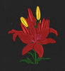 Red Lily Embroidery Design