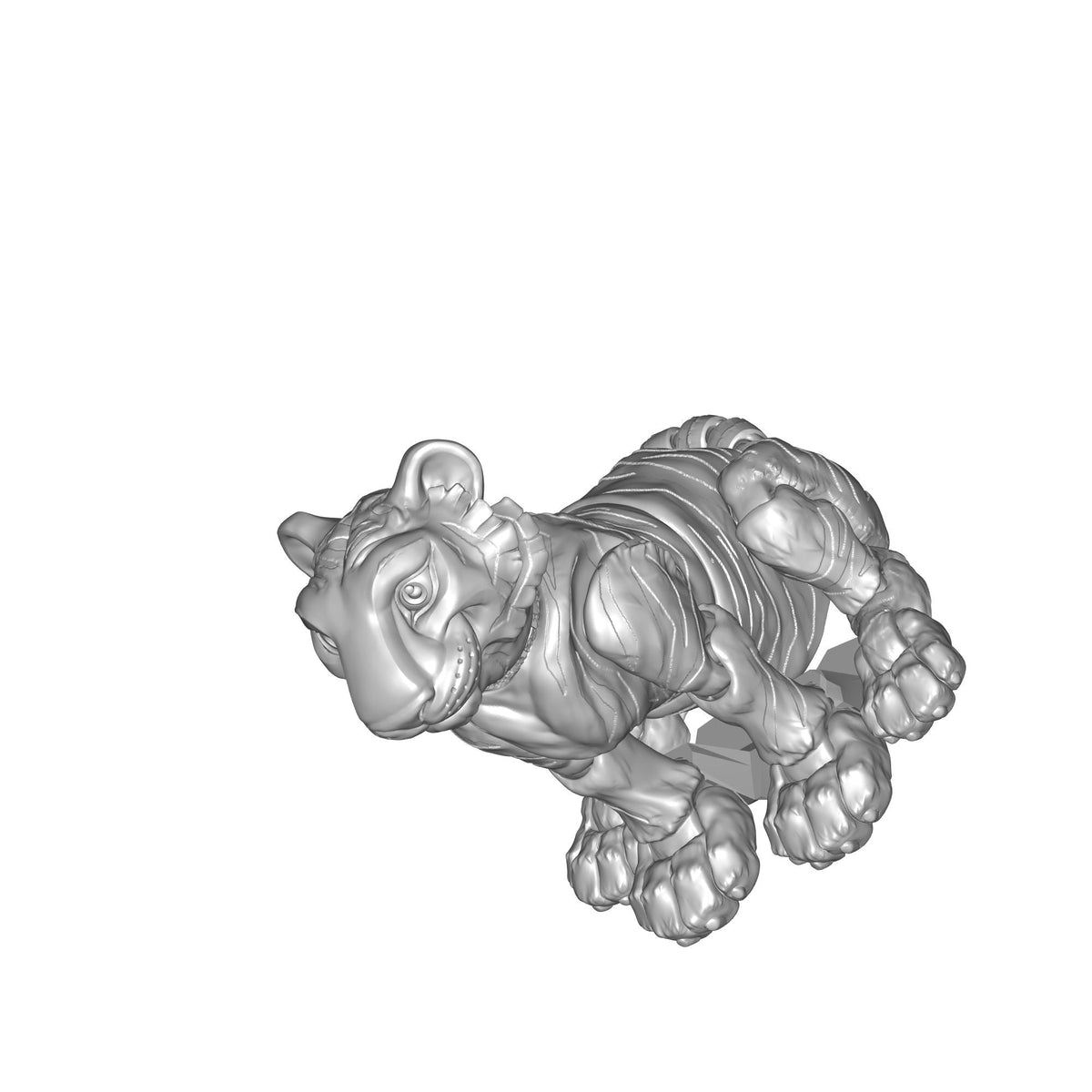 Tiger Figurine Detailed Print STL File