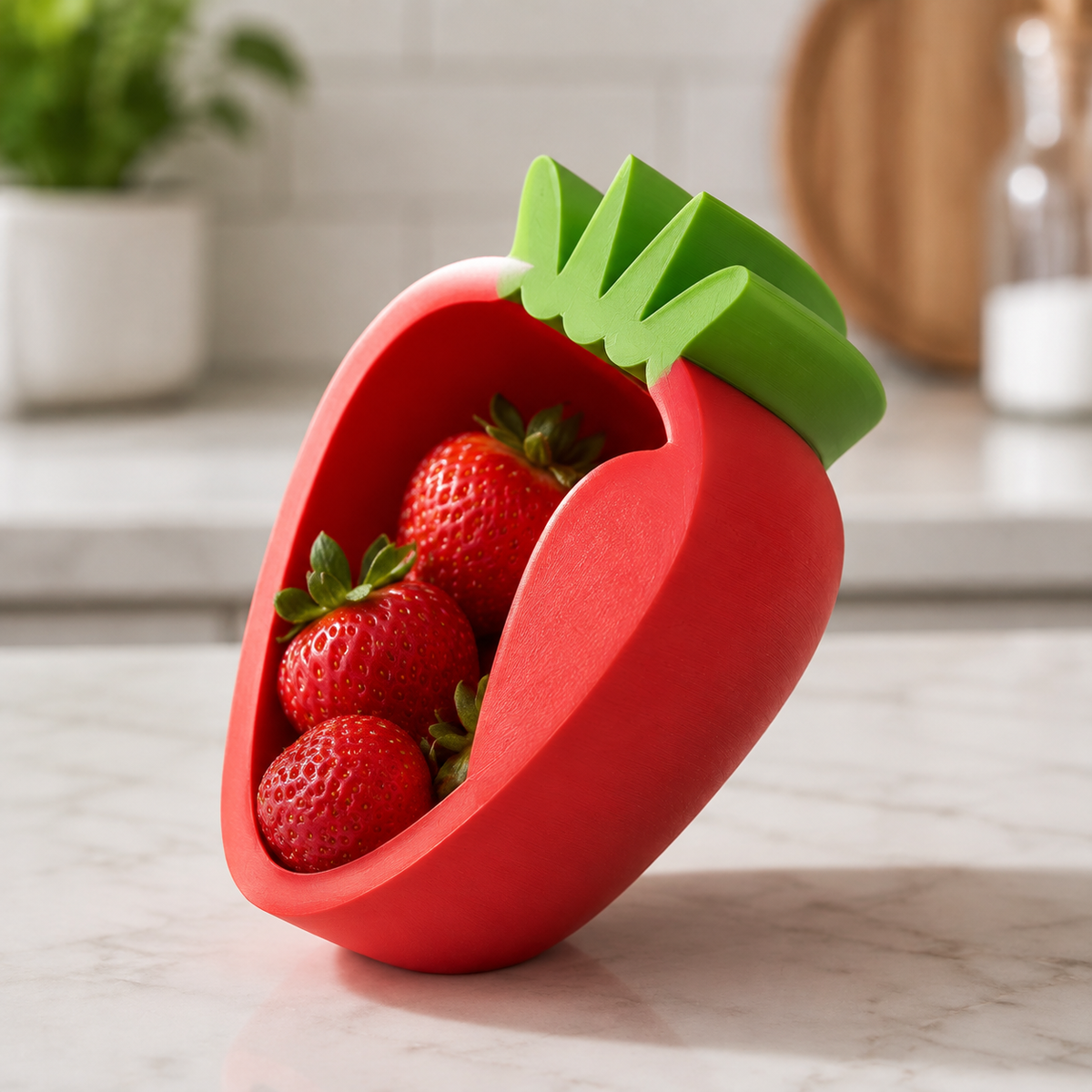 Strawberry Shaped Bowl Print STL File