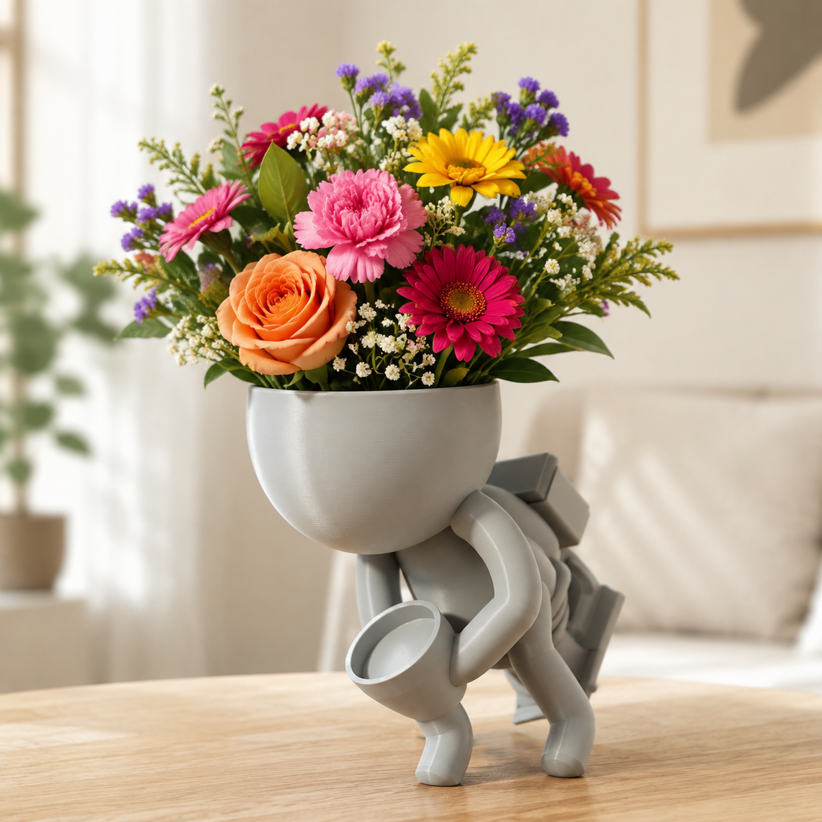 Relaxing Bathroom Character Planter Print STL File