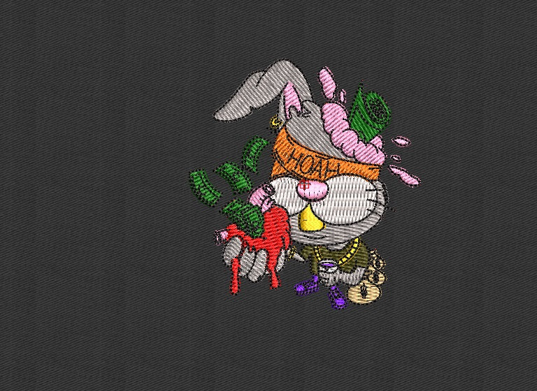 Rabbit Embroidery Design