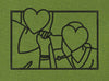 Heart Connection Outline Pair Embroidery Design