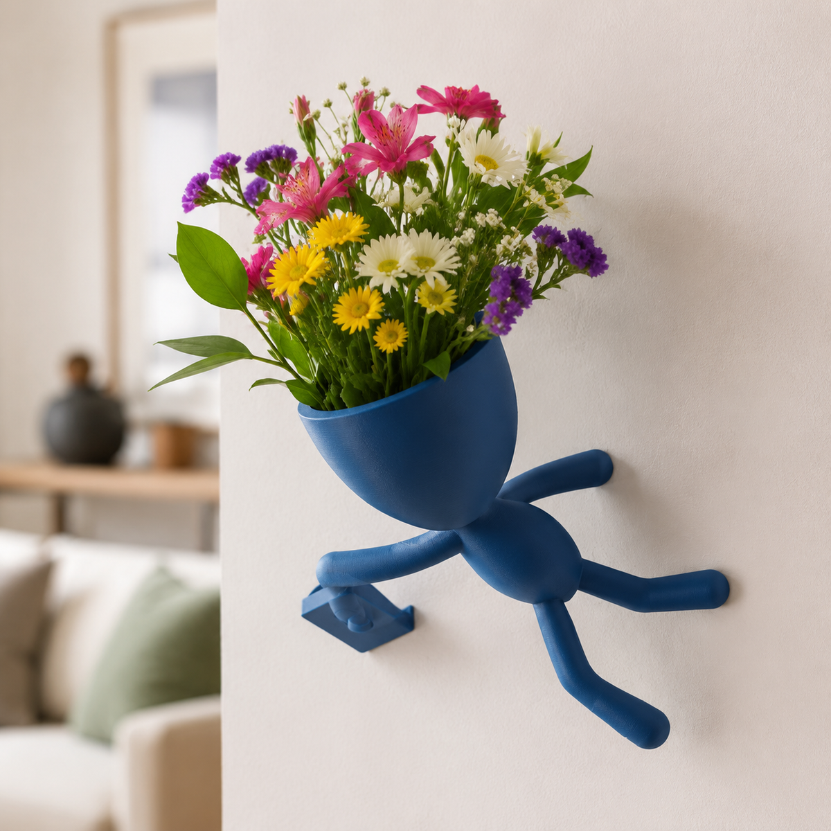 Climbing Character Wall Planter Print STL File