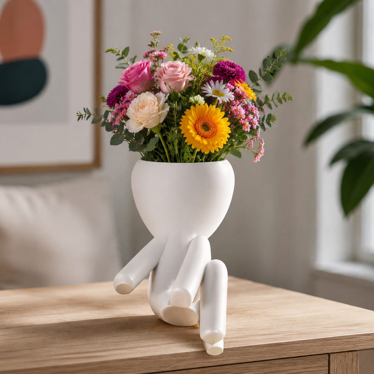 Cross Legged Sitting Character Planter Print STL File