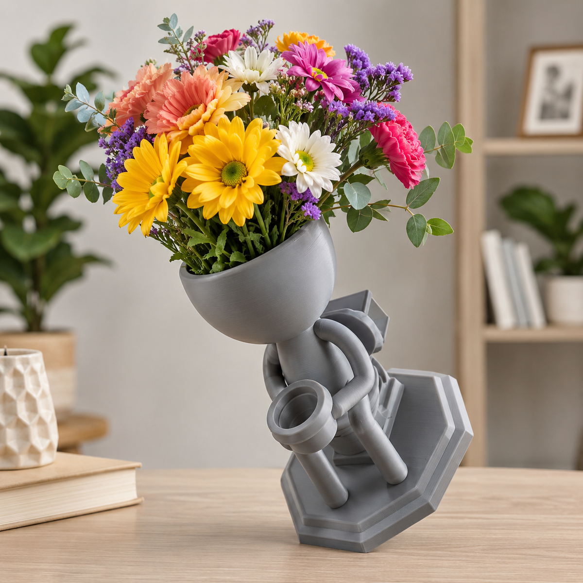 Relaxing Character Planter Print STL File