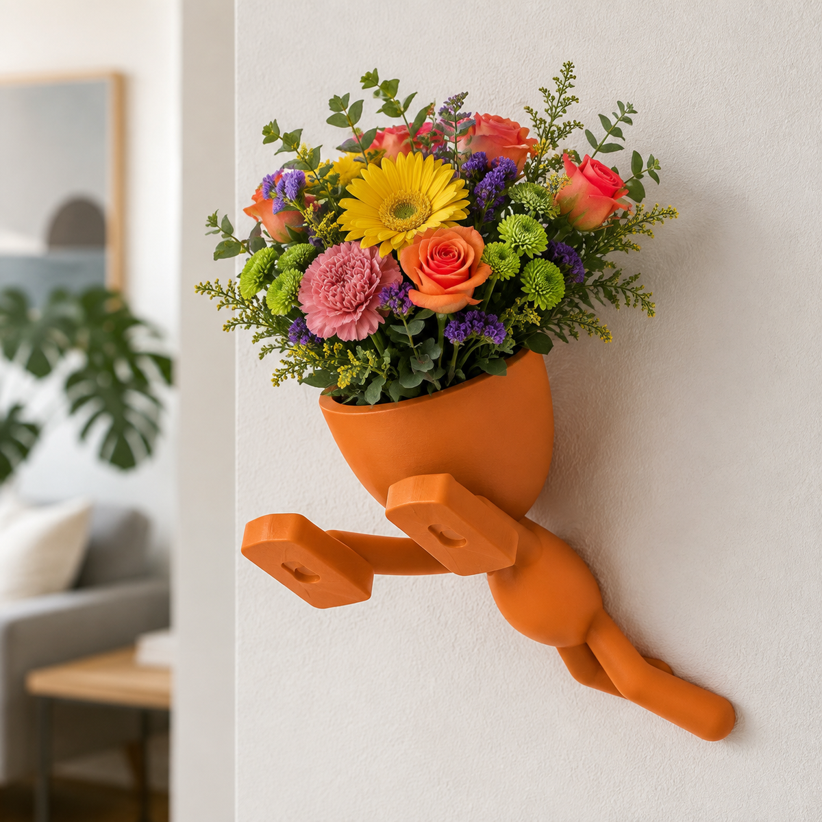 Climbing Character Wall Planter Print STL File