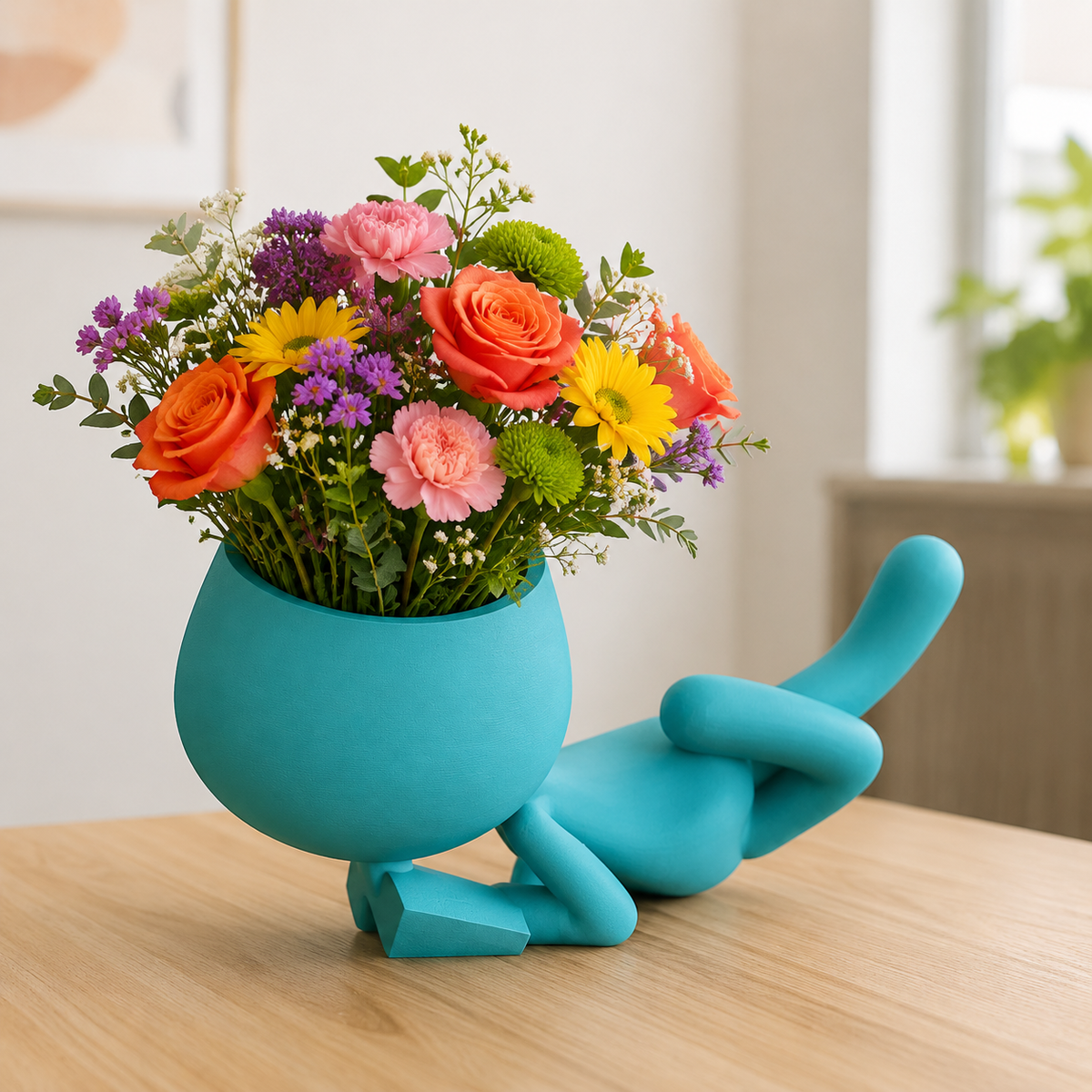 Reading Character Planter Print STL File