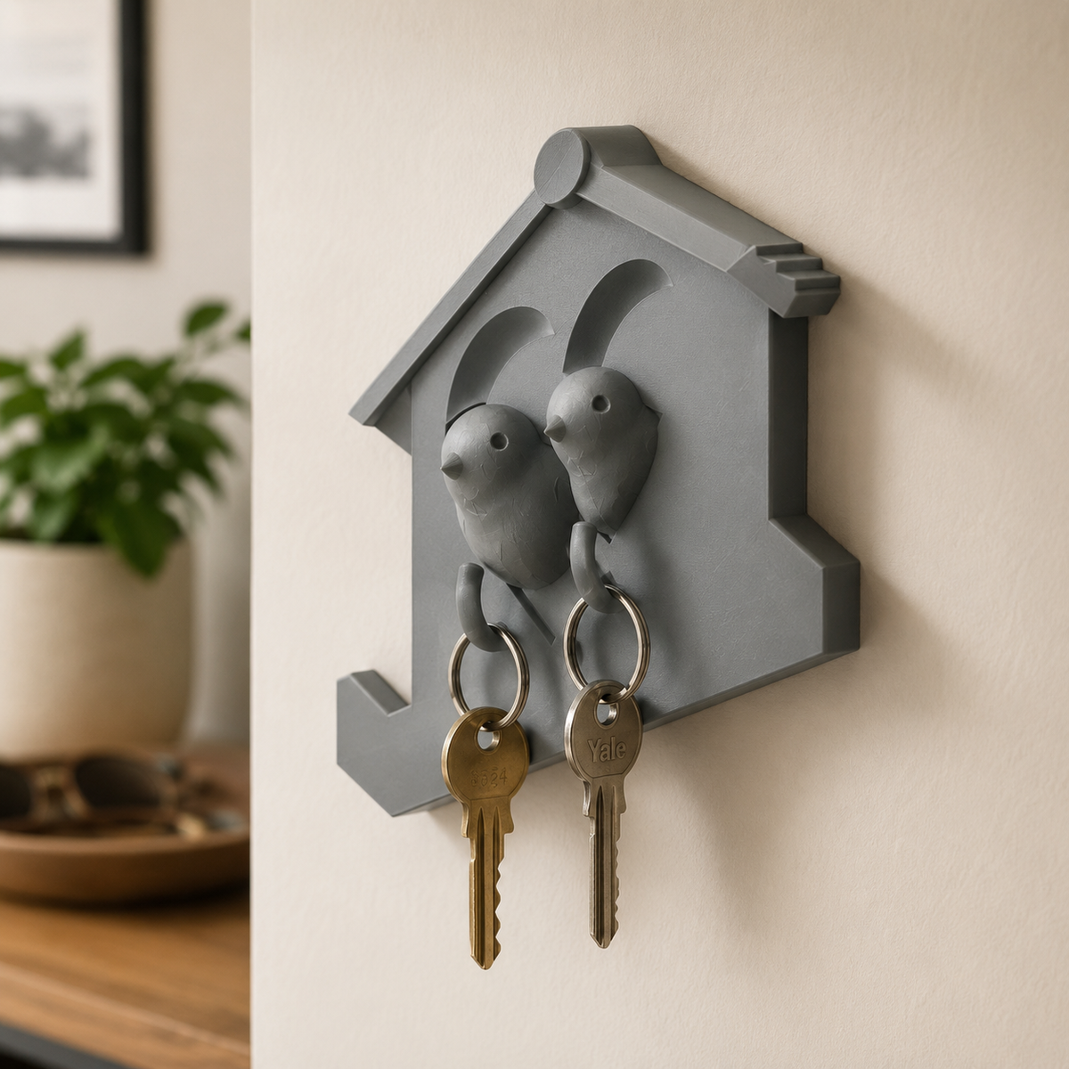 Birdhouse Wall Key Holder Print STL File
