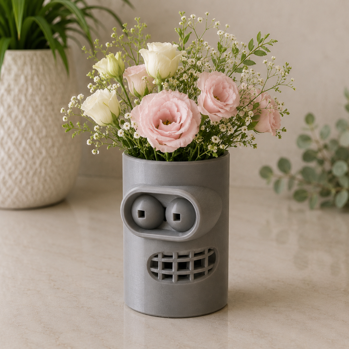 Bender Head Planter No Drain Hole Print STL File