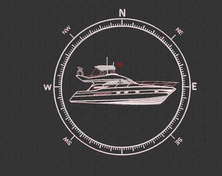 Ship Embroidery Design