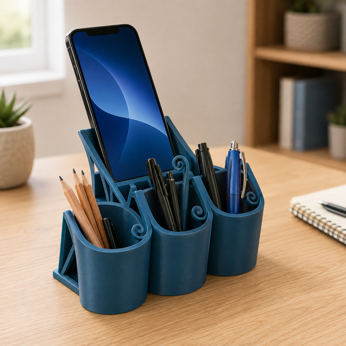Phone Stand with Pen Holder Print STL File