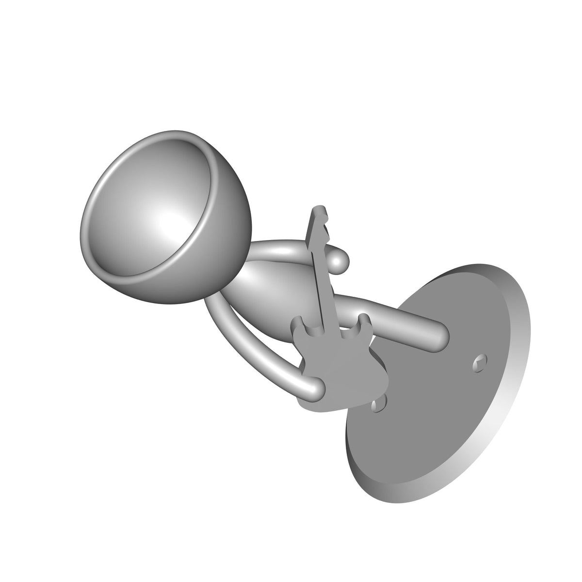 Rock Guitar Character Planter Print STL File