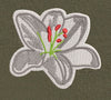 Silver Lily Bloom Embroidery Design