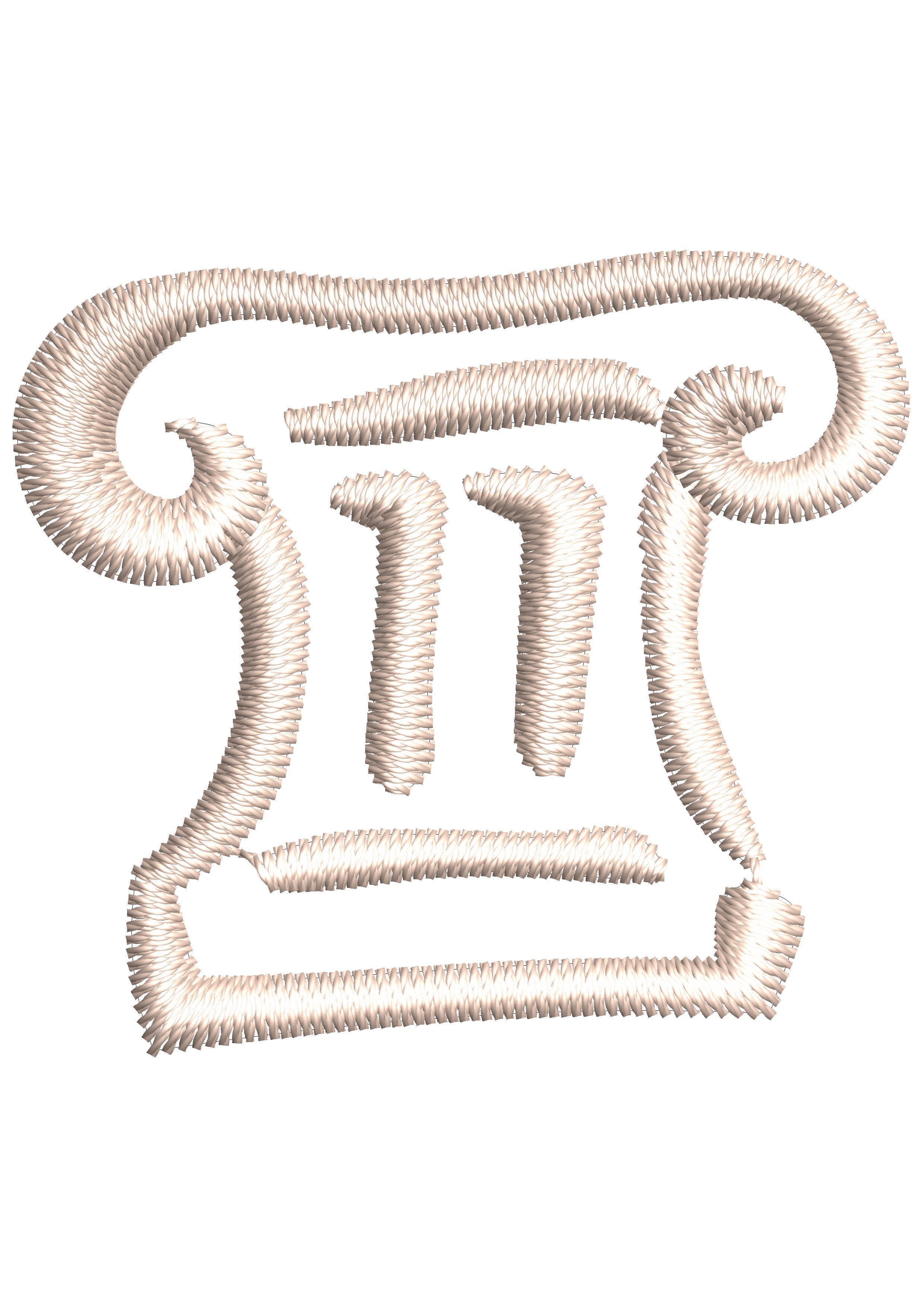 Column Embroidery Design