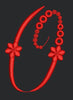 Floral O Red Colour Embroidery Design