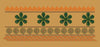 Green Flower And Golden Jacquard Border Embroidery Design