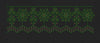 Floral Tree Chevron Border Green & Red Embroidery Design