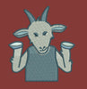Shrugging Goat Icon Embroidery Design