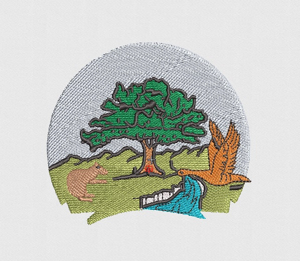 Village Embroidery Design