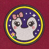 Cute Ghost Motif Purple & White Embroidery Design