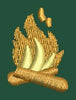 Stylized Campfire Emblem Embroidery Design