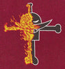 Fiery Crossbone Split Embroidery Design