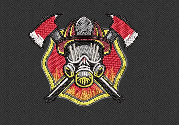Fire Fighter Embroidery Design