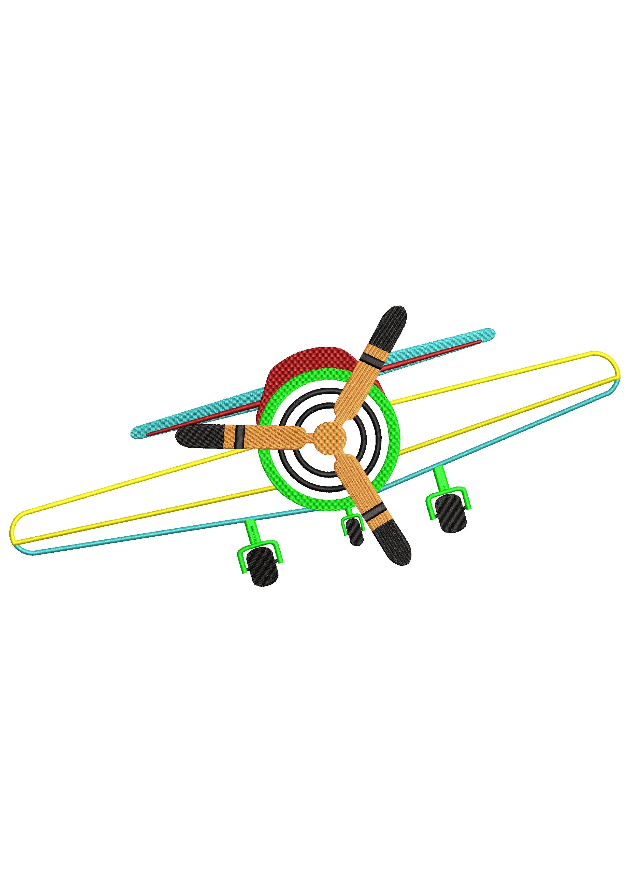 Plane Multi Embroidery Design