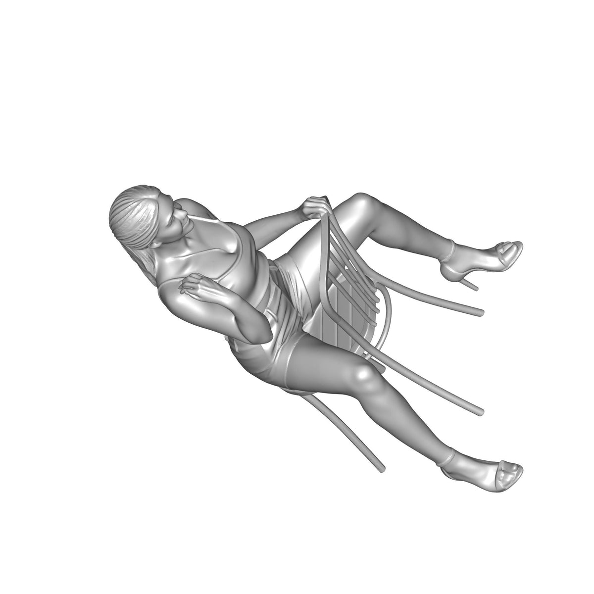 Girl on Chair Sculpture Print STL File
