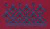 Floral Jacquard Woven Blue and Red Embroidery Design