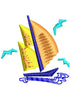 River Boat Embroidery Design