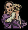 Girl With Cute Dog Embroidery Design