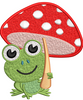 Frog With Umbrella Embroidery Design