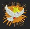 Radiant Dove White And Orange Embroidery Design