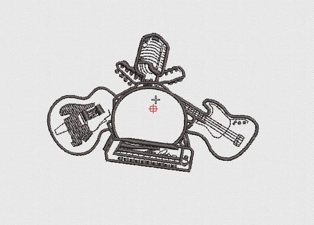 Guitar Embroidery Design