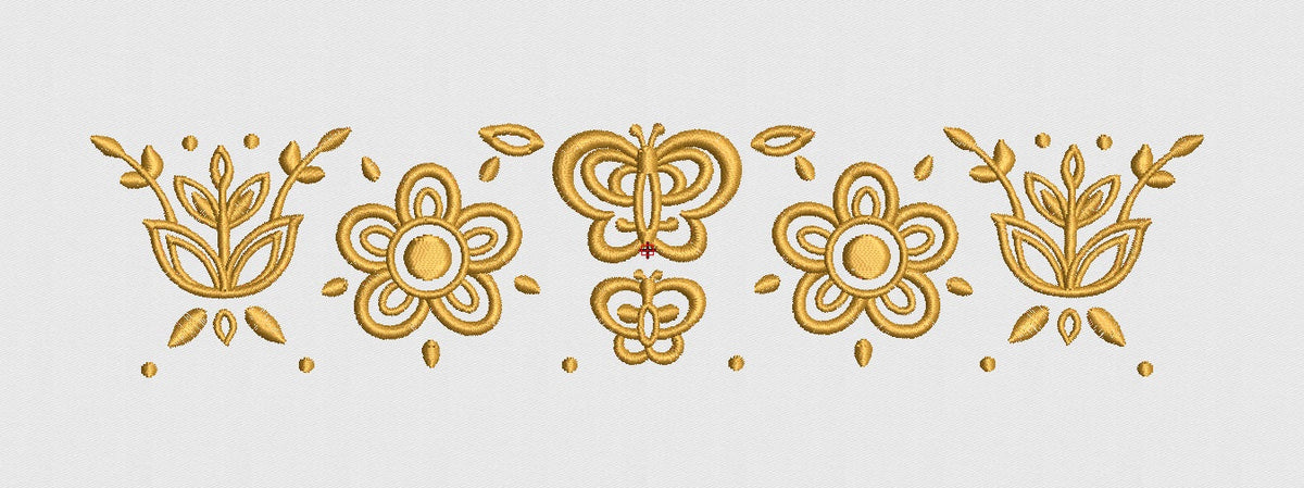 Gold Flower Embroidery Design