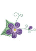 Blue Flower Embroidery Design