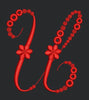 Floral Red Colour Embroidery Design