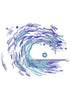 Wave Art Embroidery Design