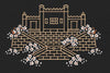 Castle Line Art Flowers Embroidery Design