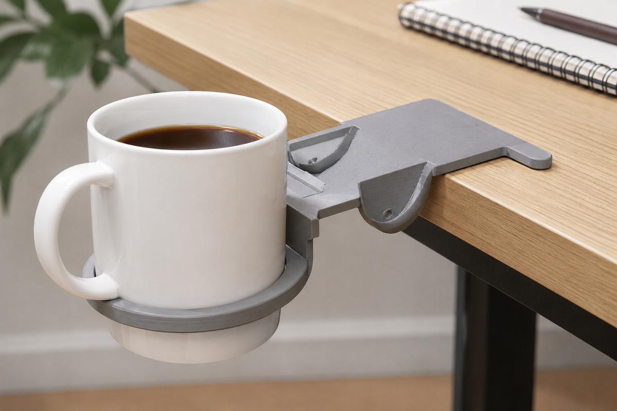 Desk Coffee Holder Clip Print STL File