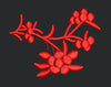 Red Berry Branch Embroidery Design