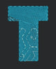 Letter T with Abstract Embroidery Design