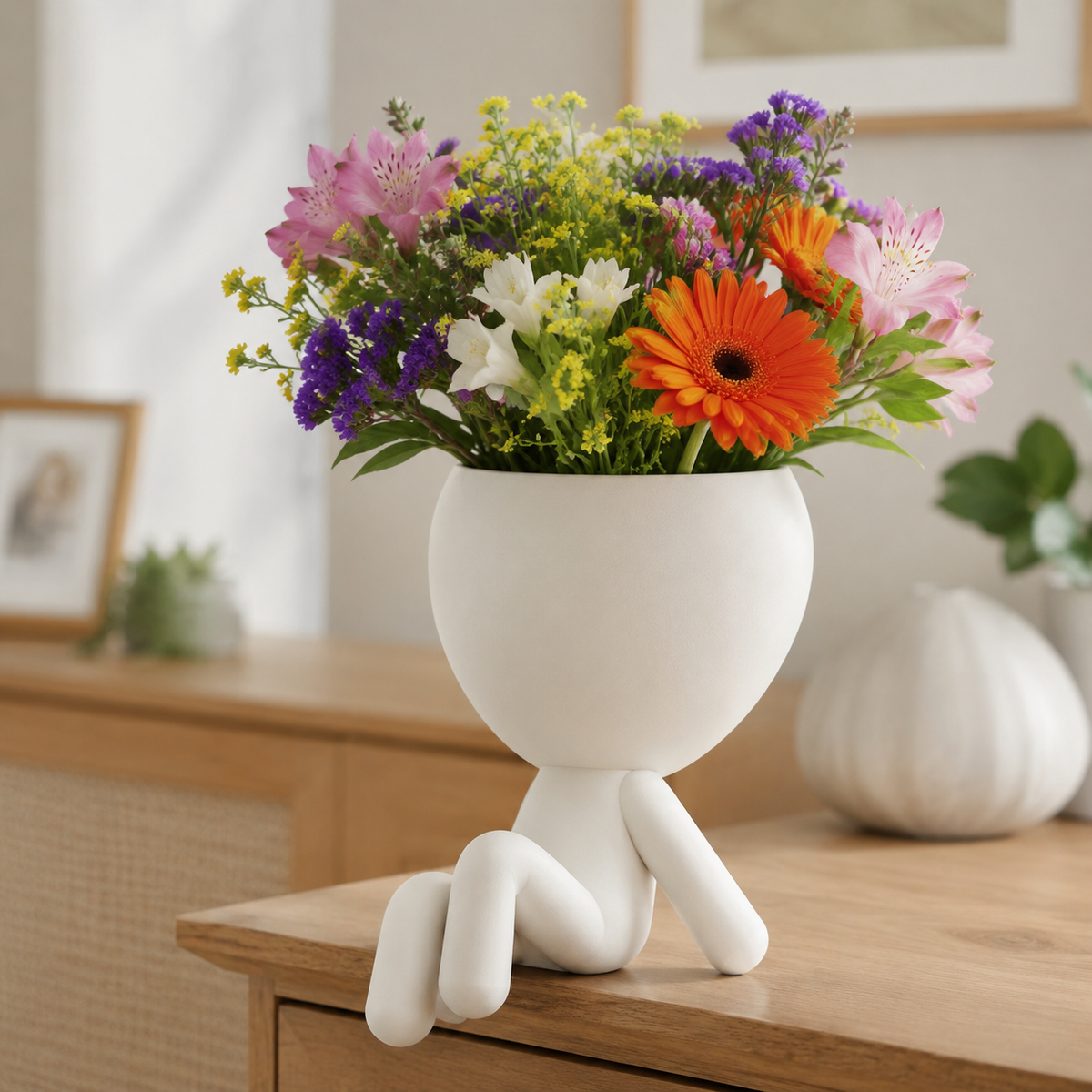 Edge Sitting Character Planter Print STL File